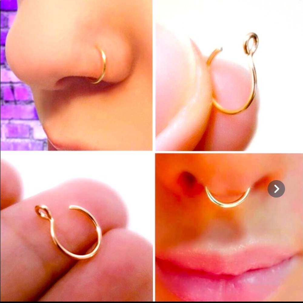 Imitation 14K Gold Fake Nose Ring - Picture 1 of 5